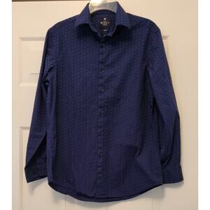 Mens Ben Sherman Tailored Dress Shirt 15-15 1/2 32 33 Slim Blue Button Up Cotton